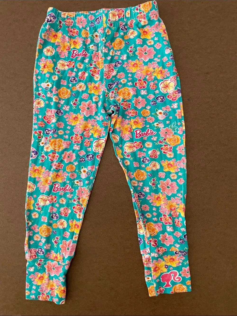 Posh Peanut OG Barbie Teal Floral Short Sleeve Pajama Set with Pink Accents